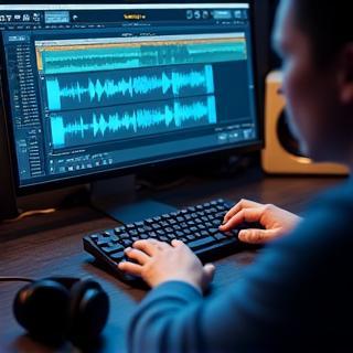 Edição profissional de áudio em software especializado